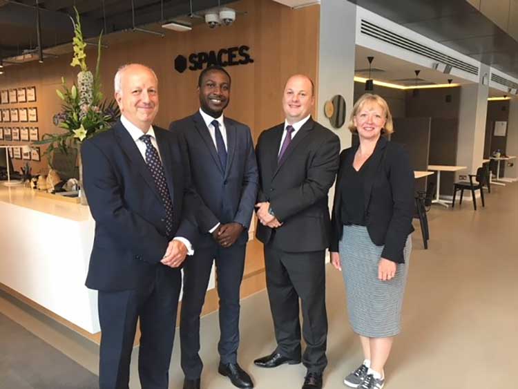 (L-R): David Singleton, Regional Manager, Justin Brown, Service Delivery Manager, Alex Griffiths, Business Development Manager, and Sharon Hamilton, Managing Director