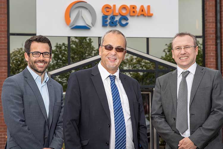 From left - Global E&C Corporate Development Director, Terry Allan - Global Energy Group Chairman, Roy MacGregor - Global E&C MD, Derek Mitchell